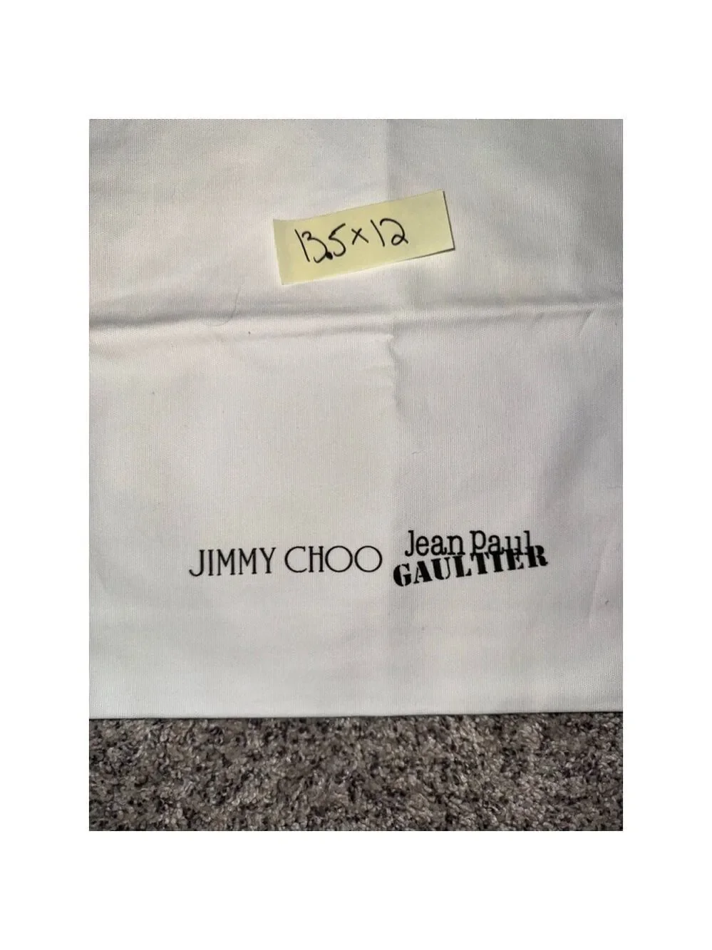 Jimmy Choo x Jean Paul Gaultier White Dust Bag Storage Pouch Logo Bag